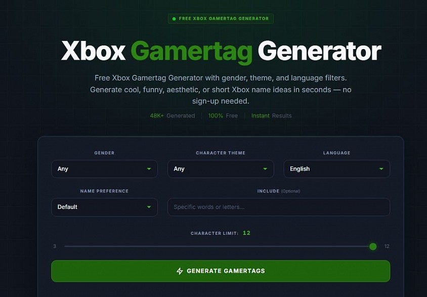 Xbox Gamertag Generator